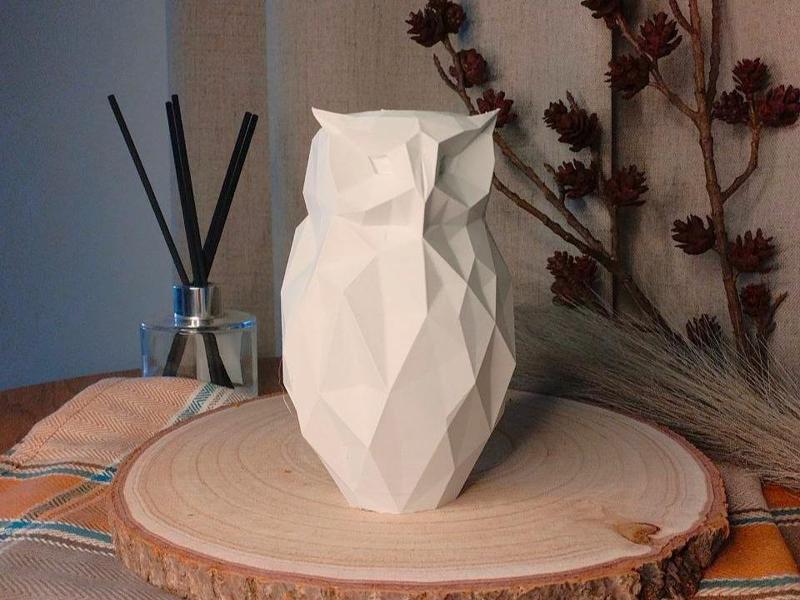 Owl Vase for Modern Geometric Home Decor