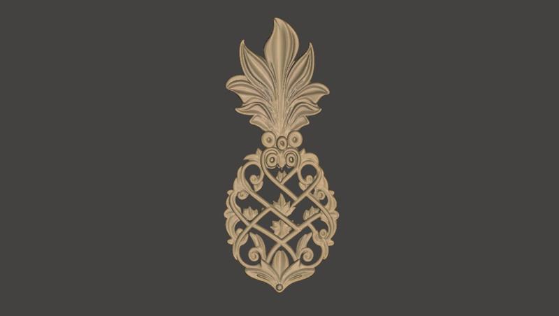 Pineapple Pendant Charm, Brooch, silhouette, jewelry making, gift