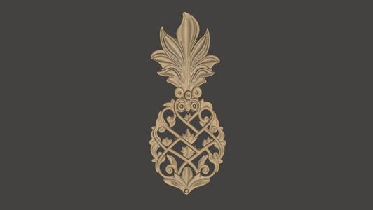 Pineapple Pendant Charm, Brooch, silhouette, jewelry making, gift