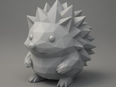 Lowpoly Igel Hedgehog 