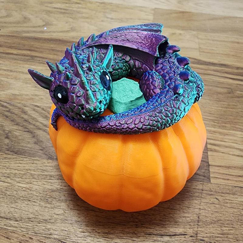 Baby Dragon on Pumpkin
