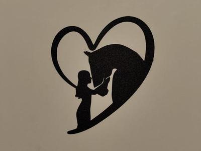 Woman and his horse wall art