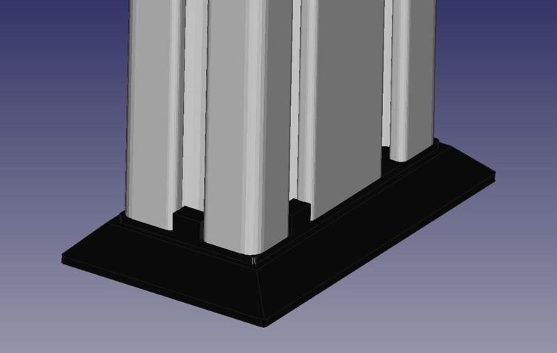 Profile 40x40 and 40x80 cap / foot 