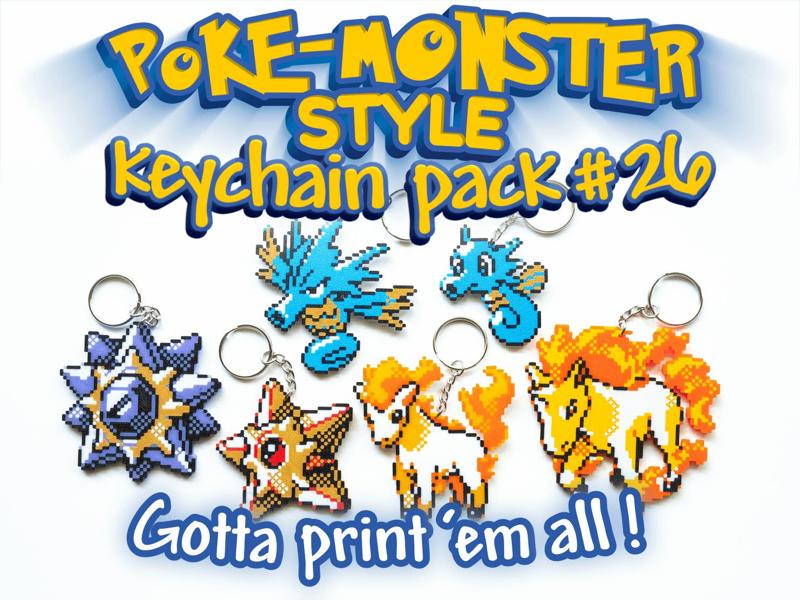 Poke-monster Keychain Pack #26 - Starmie, Ponyta