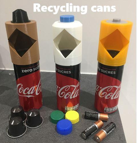 Recycled recycling cans