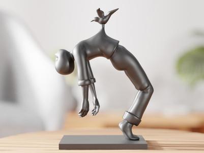 Bird of Burden Sculpture – Surreal Figurative Art