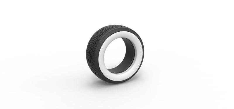 Diecast Whitewall Tire of Dirt Modified stock car Scale 1:25
