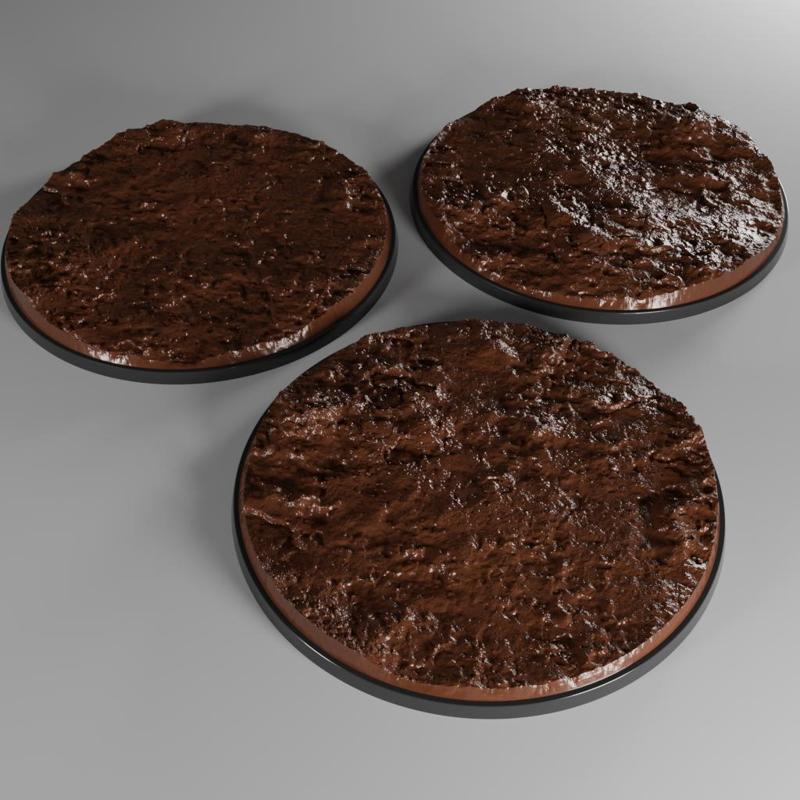 3x 130mm base with muddy ground (+toppers)