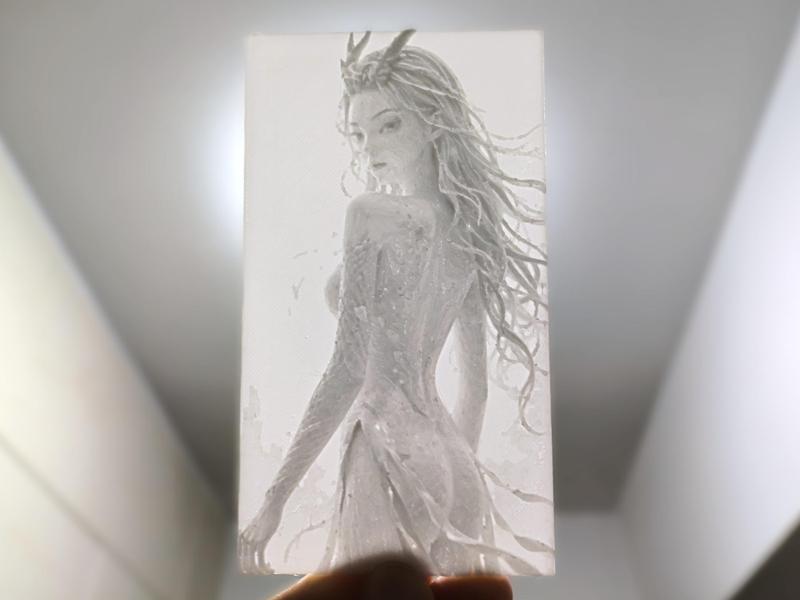 Ne Zha - Ao Run lithophane, can be used as a bookmark