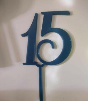 number 15 cake topper