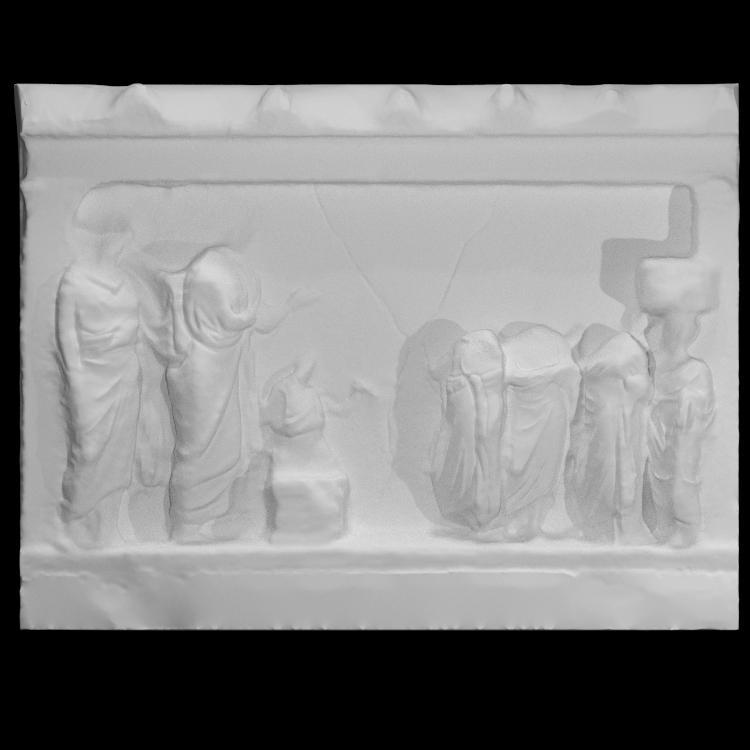Votive relief in the shape of a templple