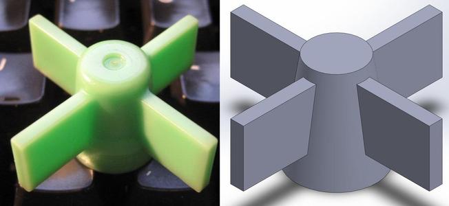 Washing machine drain pump impeller.