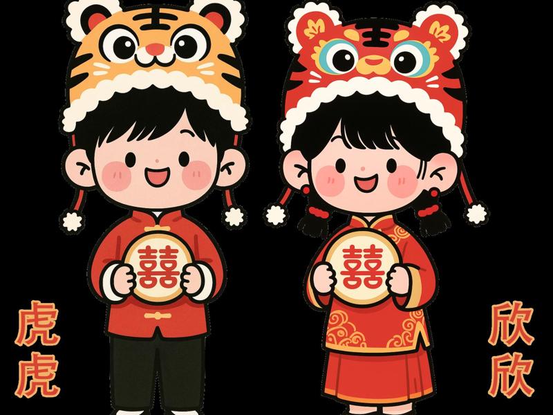 National Style Wedding Lucky Baby Figurines · Huhu Xinxin Ornaments