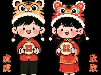 National Style Wedding Lucky Baby Figurines · Huhu Xinxin Ornaments