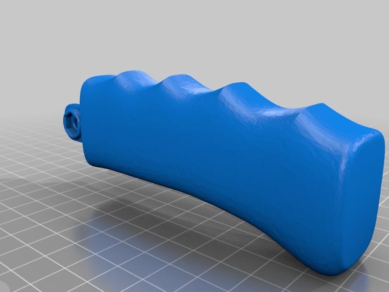 this remix has a bigger handle so it fits in hand more comfortably