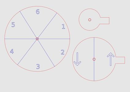 Spinner dice with 50/50 option