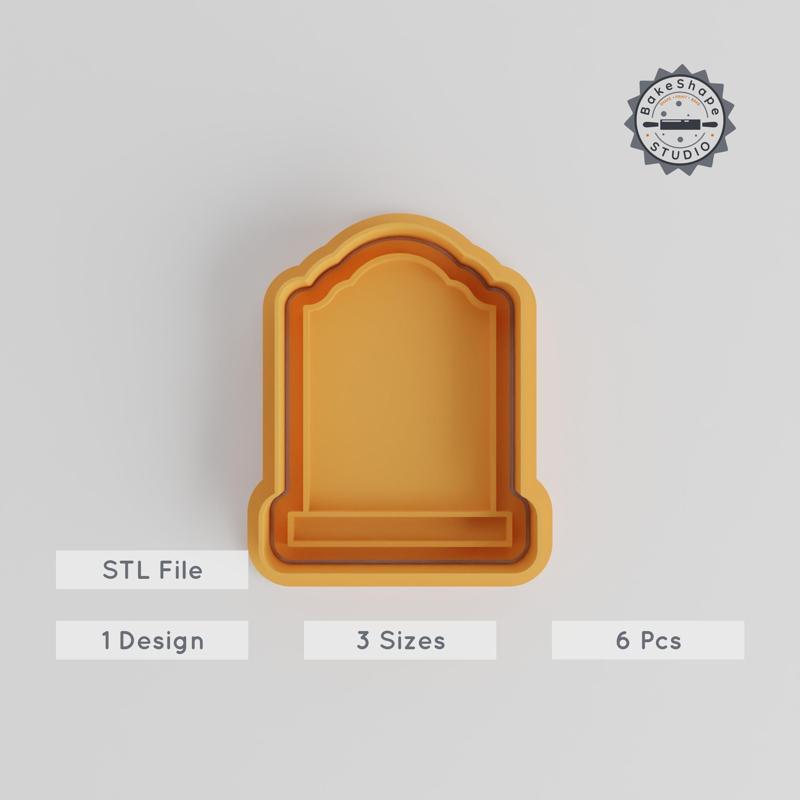 Tombstone Shape Cutter & Stamp, Halloween Cookie & Fondant Set, Cemetery & Graveyard Theme, 6-Piece, 3 Sizes: S/M/L PRODUCT_4351