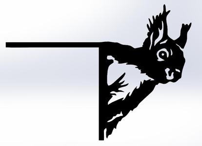 Line Art Squirrel – Decorative Door Corner Design