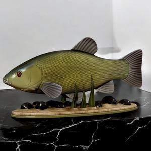 fish common tench / tinca tinca statue underwater detailed texture for 3d printing