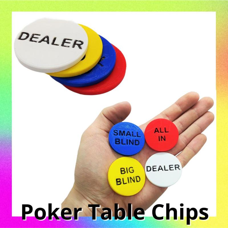 Poker Chips - Dealer - Small Blind - Big Blind - All In - Poker - Replacement - file for 3D printing - STL 3D Model