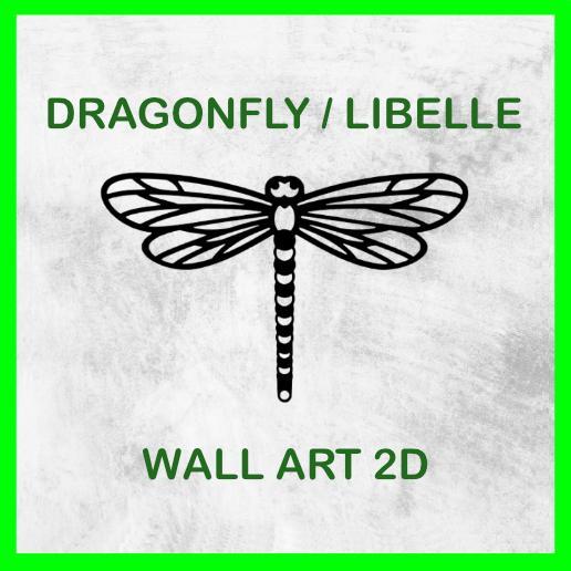 DRAGONFLY / LIBELLE WALL ART 2D