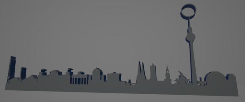 Berlin city keychain (silhouette)