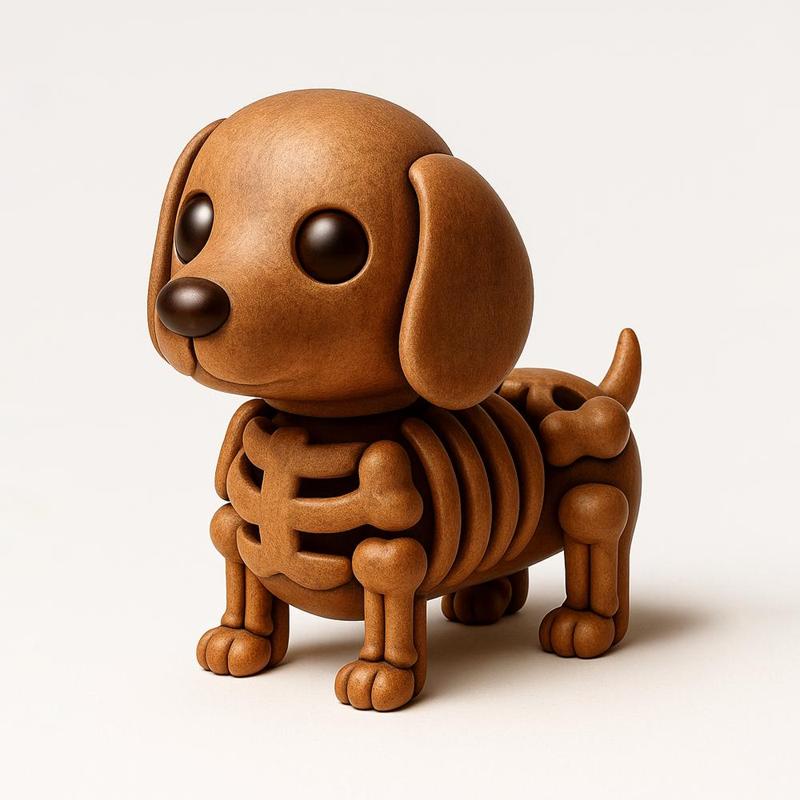 Woody Dog Minimalist Skeletal toy
