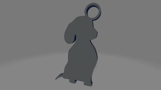 Dachsund silhouette keychain