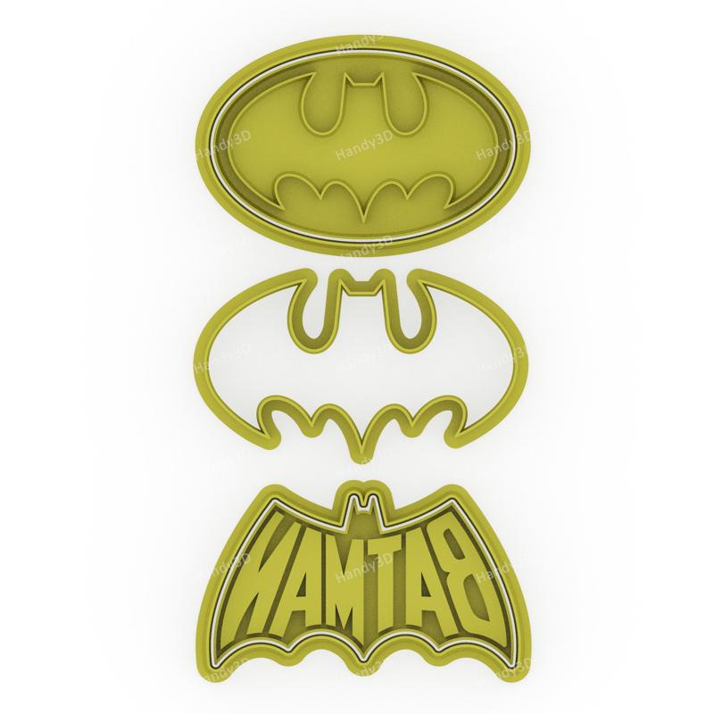 Batman Logo Set (3 Designs) Cutter and Stamp - 9cm