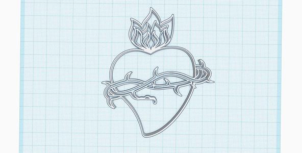 Sacred Heart, Holy Spirit, Divine Love, Crown of Thorns, Crucifixion, Holy Blood, spiritual symbol wall art decoration, Christian ornament