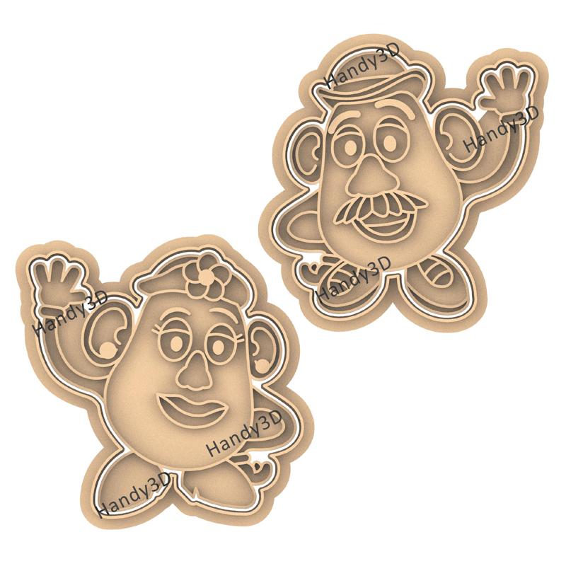 Mr and Mrs potato head Toy Story Cookie cutters 8cm
