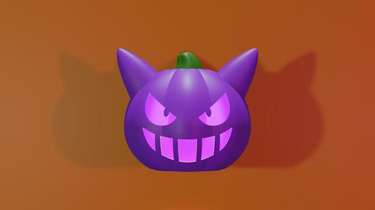 Gengar Pumpkin with Light
