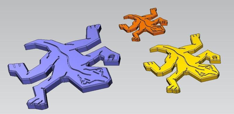 Portachiavi - Ciondolo ”Rettili" la Lucertola di Escher / Keychain - Pendant ”Rectles" The Lizard Escher