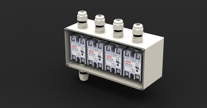 Electric box for 4 EARU SSR-40 DA Relays