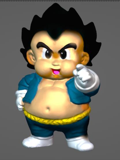 "2" chubby vegeta chibi figures pointing at you