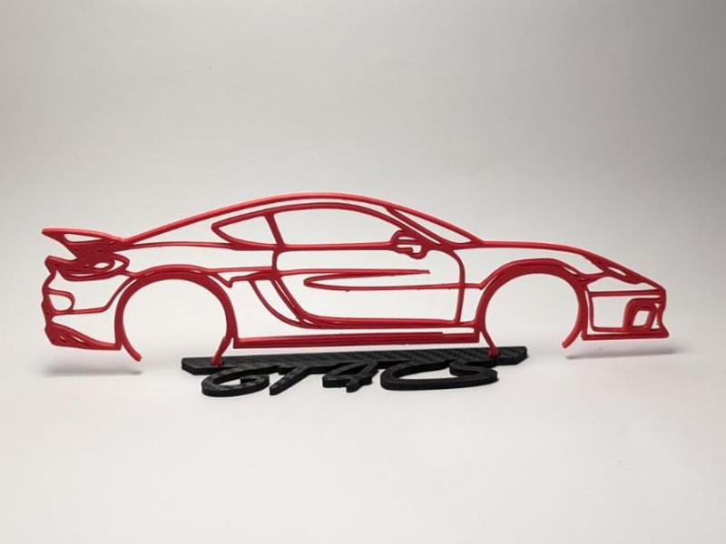 Porsche GT4 CS 981 Silhouette Wall Art