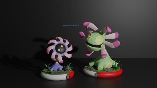 Lileep and Cradily pokemon 3D print model