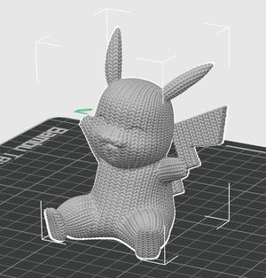 Knitted version of Pikachu