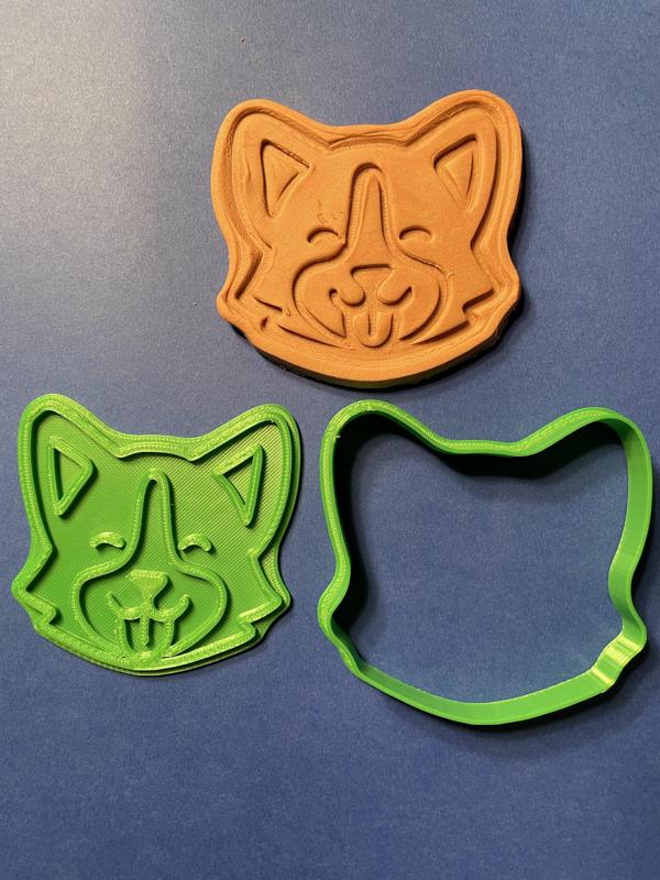 Corgi face cookie cutter