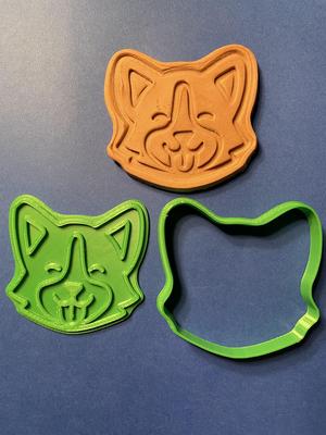 Corgi face cookie cutter