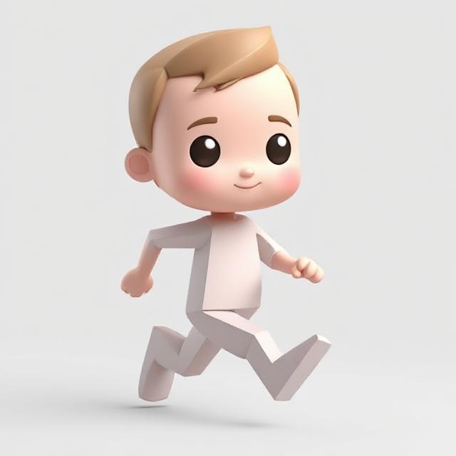 Running Child - Energetic and Playful 3D Model