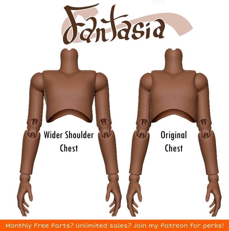 [FANTASIA BJD[] - Wider Shoulder chest for Fantasia BJD - (For FDM and SLA Printing)