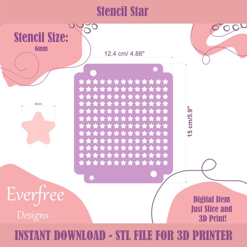 Star Shaped Sprinkle Stencil,  Sprinkle Stencil for DIY Royal Icing Sprinkles, Digital Download, STL by EverFree Designs
