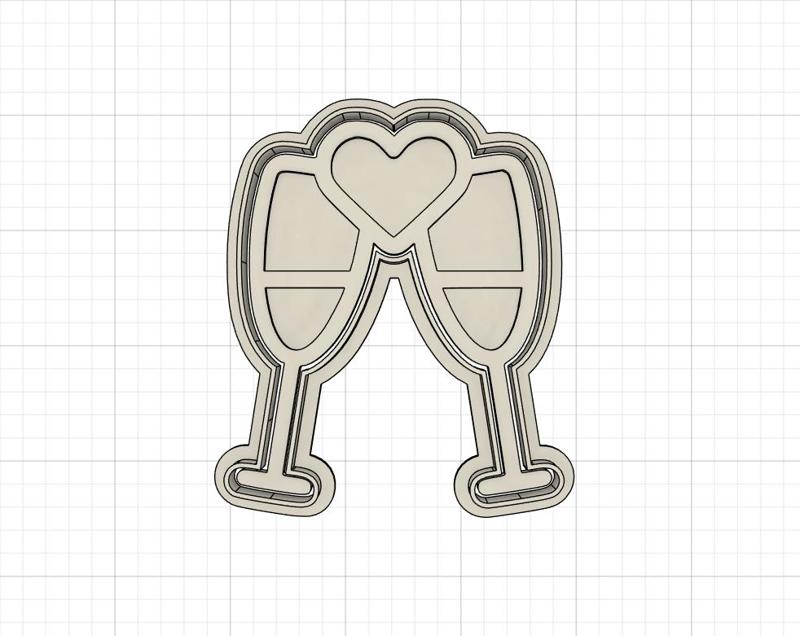Love Champagne Cookie Cutter