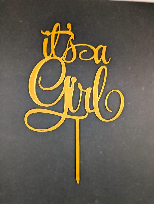 It's a Girl cake topper