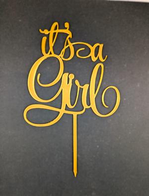 It's a Girl cake topper