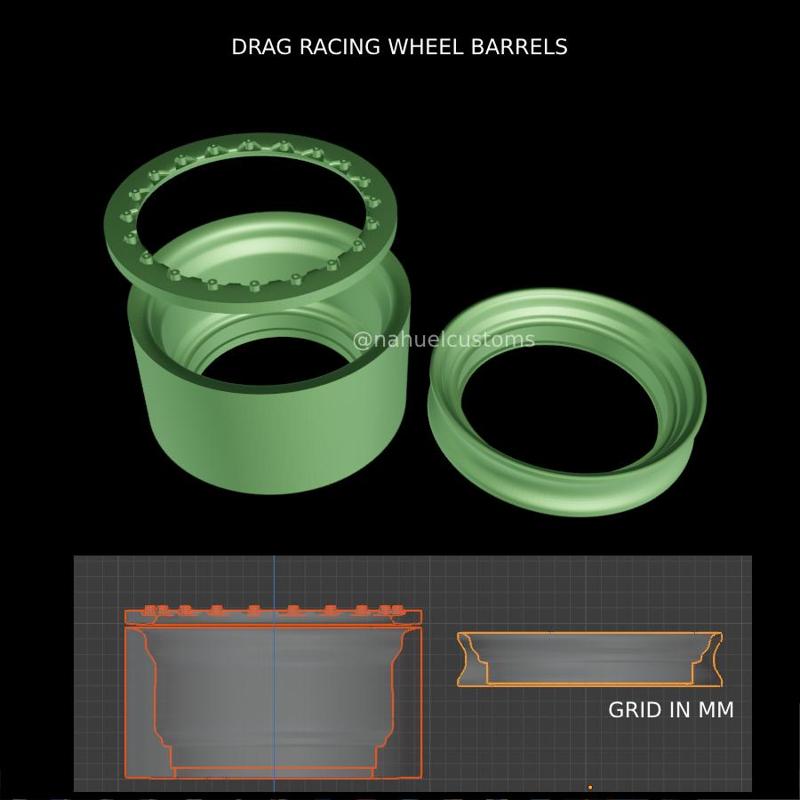 DRAG RACING WHEEL BARRELS