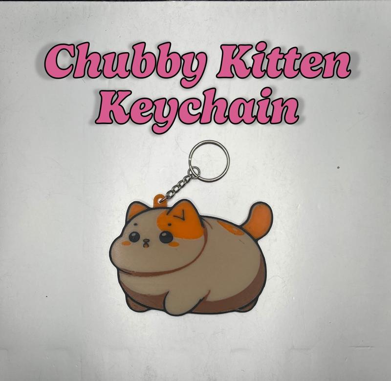 Chubby Kitten Keychain