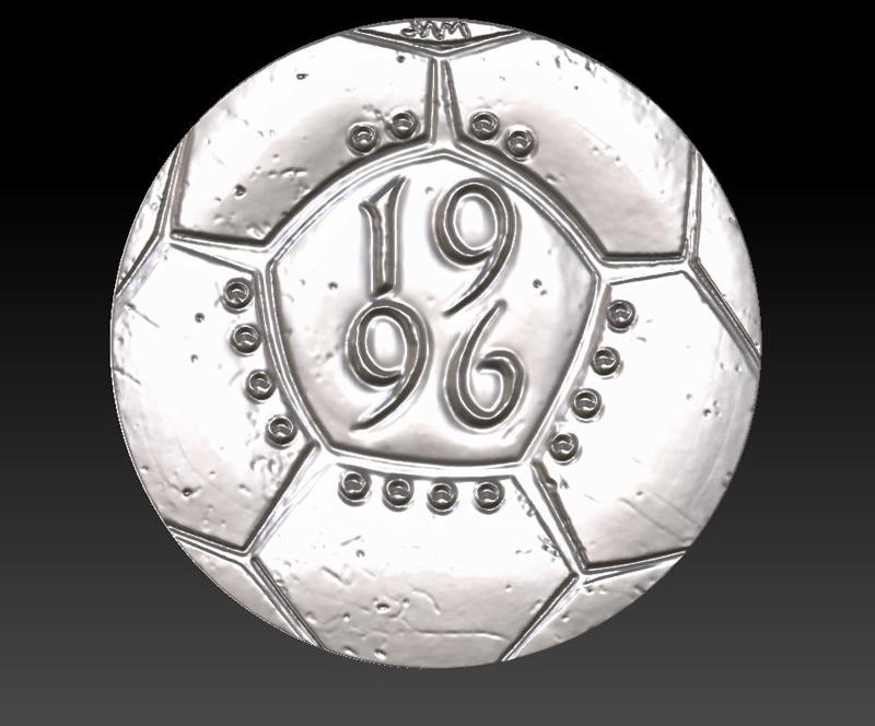 1996 Football European Championships Gold Proof £2 Coin for 3d printing