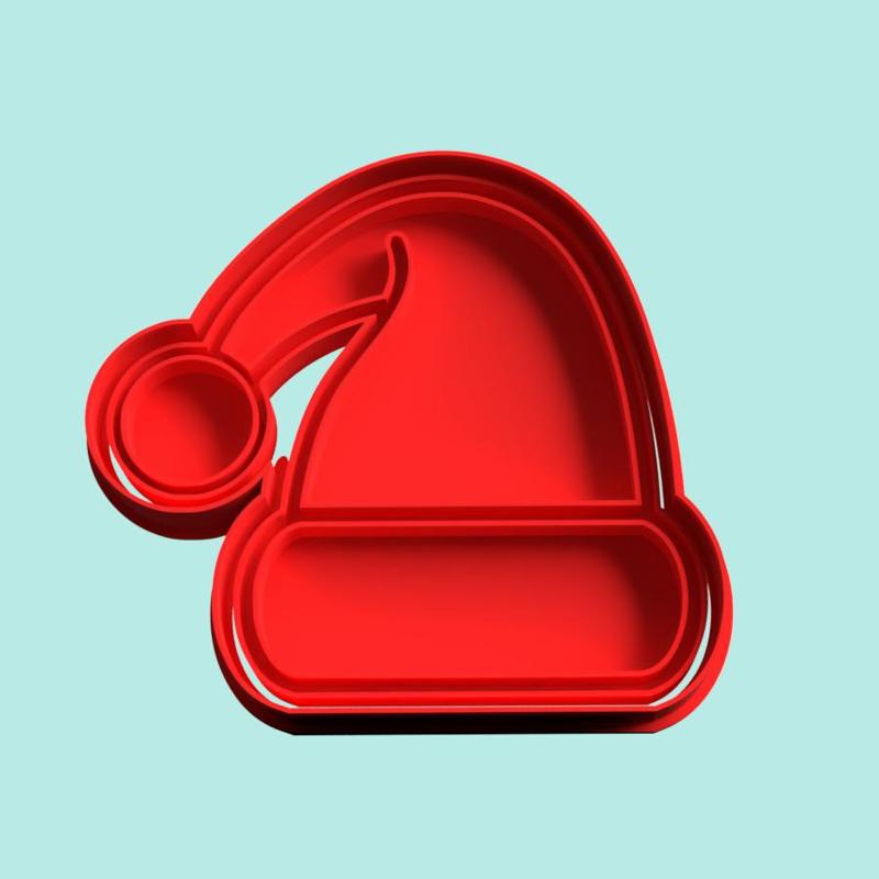 Christmas hat cookie cutter stamp